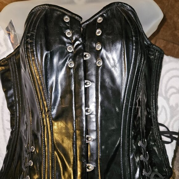 NEW PVC BABYLON 2XL TIGHT LACING STEEL BONED CORSET 32" - Picture 2 of 14